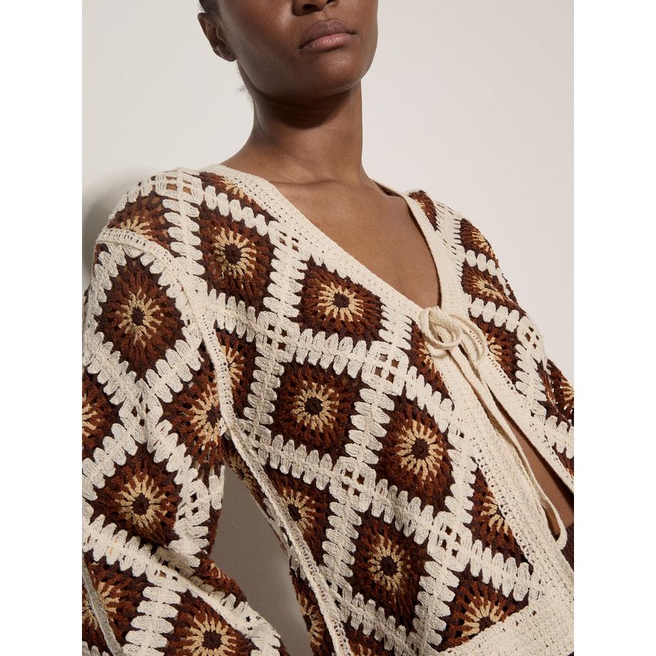 APRICOT Cardigan Uncinetto Motivo Diamante  