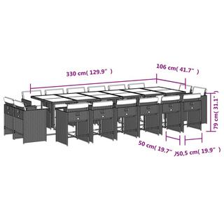 VidaXL Ensemble de salle à manger de jardin rotin synthétique  