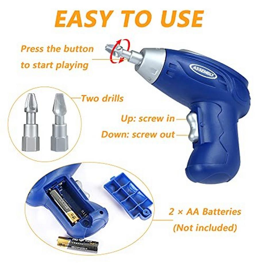 Activity-board  Steckspiel Mosaik Werkzeugkasten Spielzeug mit Bohrer, Werkzeugkasten für Kinder 