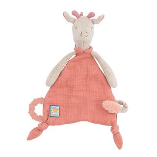 Moulin Roty  Kuscheltuch Giraffe mit Nuggihalterung und Silikonring, Sous mon Baobab, Moulin Roty 