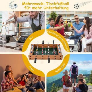 B2X  Minicalciobalilla per 2 giocatori, biliardino salvaspazio con maniglia robusta, 51 x 30,5 x 9 cm, naturale 