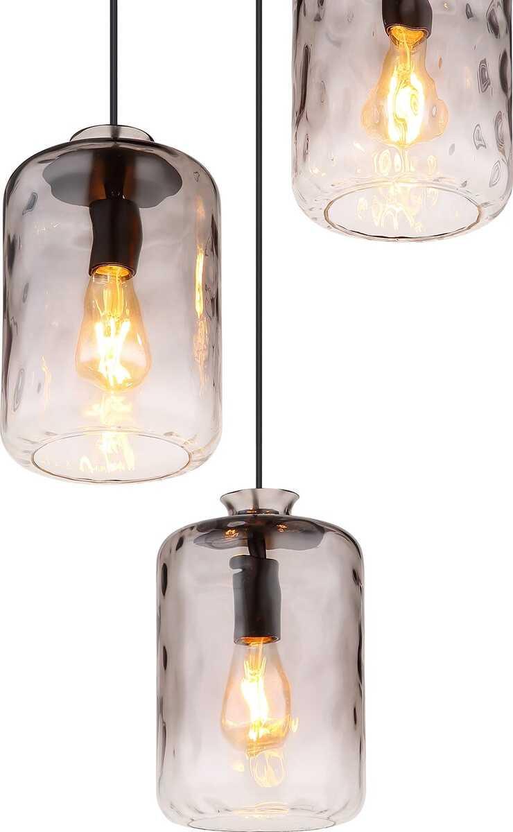 mutoni light Suspension Darina métal noir mat 3xE27  