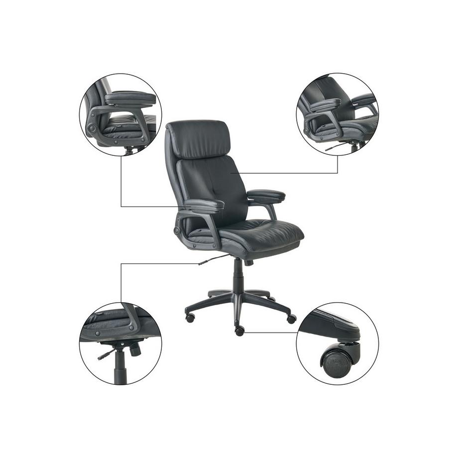 Beliani Fauteuil de bureau en Cuir PU Traditionnel DIRECTOR  