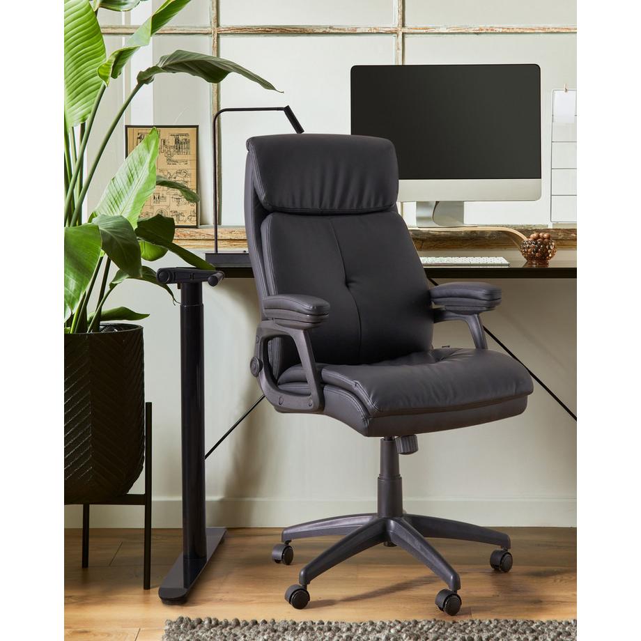 Beliani Fauteuil de bureau en Cuir PU Traditionnel DIRECTOR  