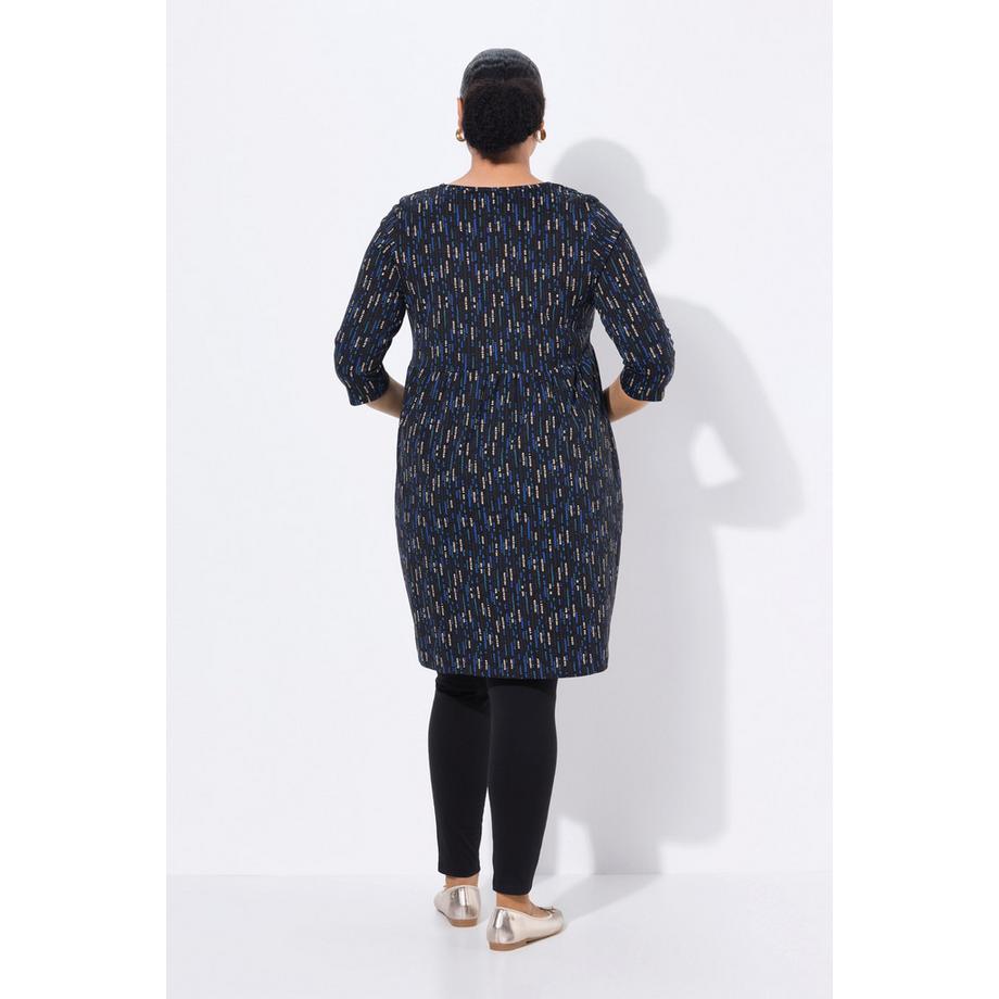 Ulla Popken A-Linie Tunika-Ausschnitt 3/4-Arm Longshirt  