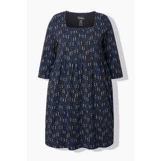 Ulla Popken T-shirt long Col tunisien Manches 3/4 Coupe évasée  