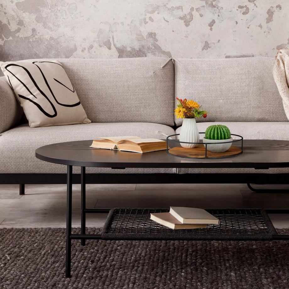 B2X  Rundes Tablett mit Metallrand 