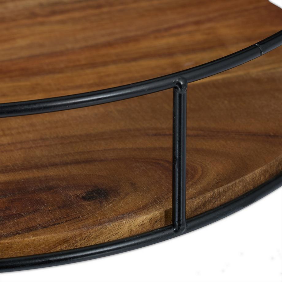 B2X  Rundes Tablett mit Metallrand 