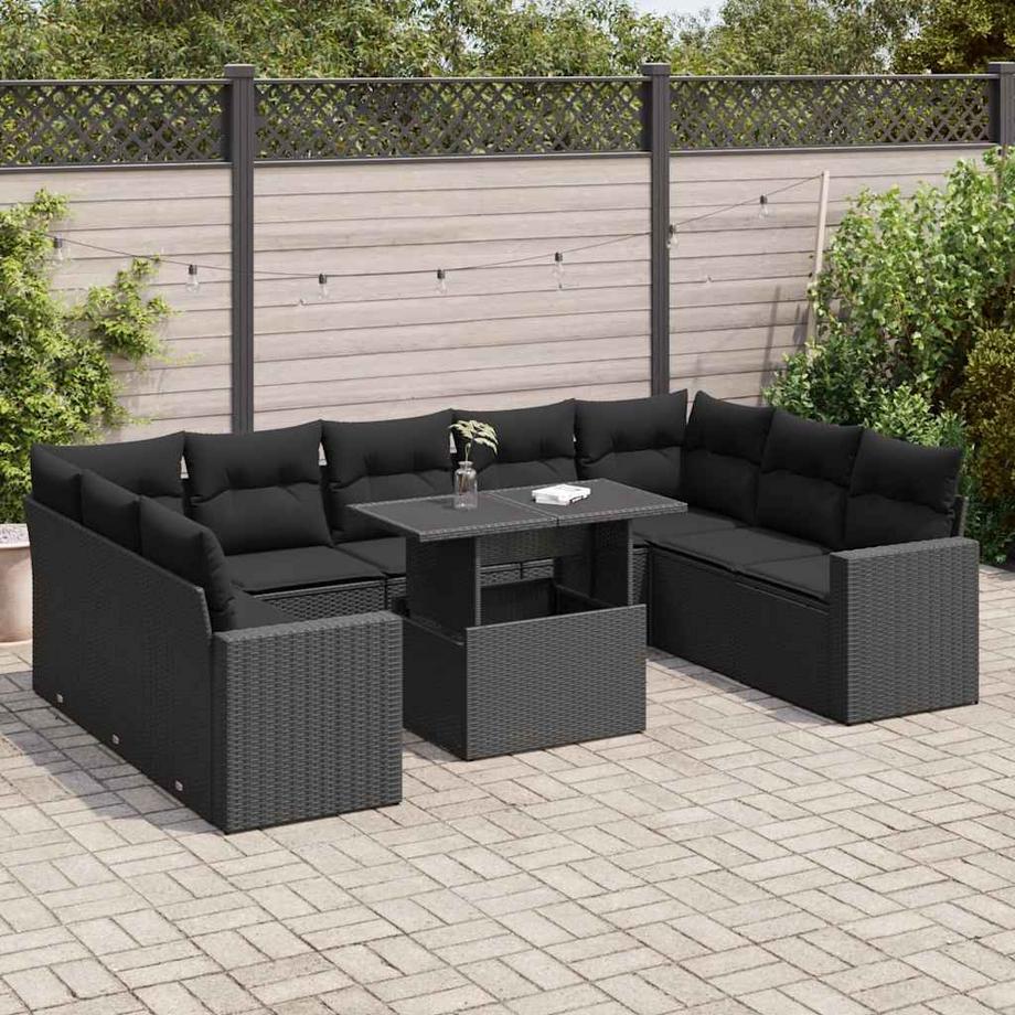 VidaXL Ensemble de canapés de jardin rotin synthétique  