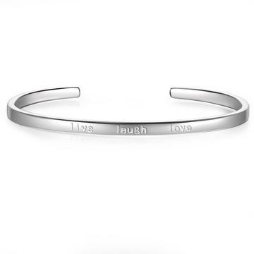 Femme Bracelet en argent Live laugh love