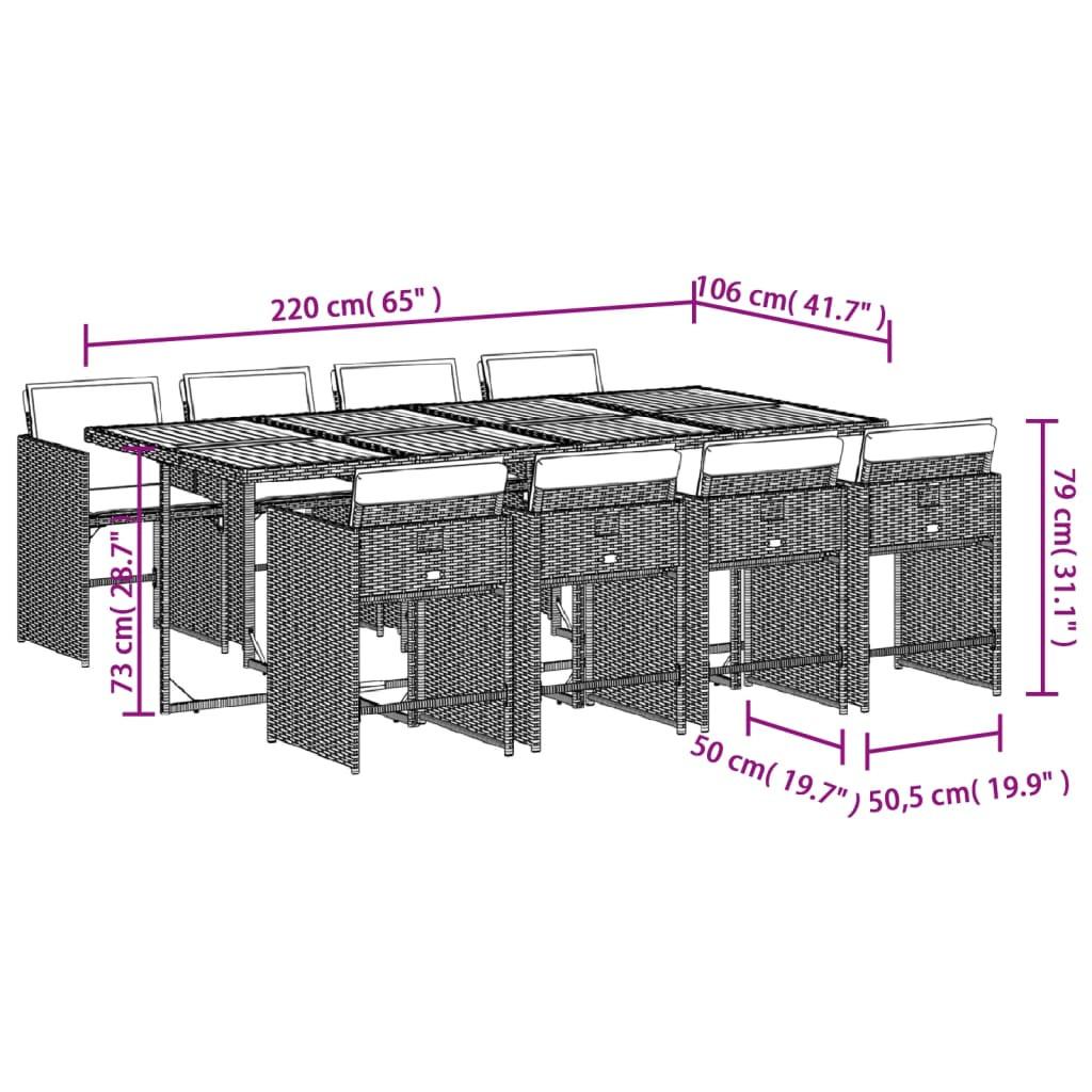 VidaXL Garten essgruppe poly-rattan  