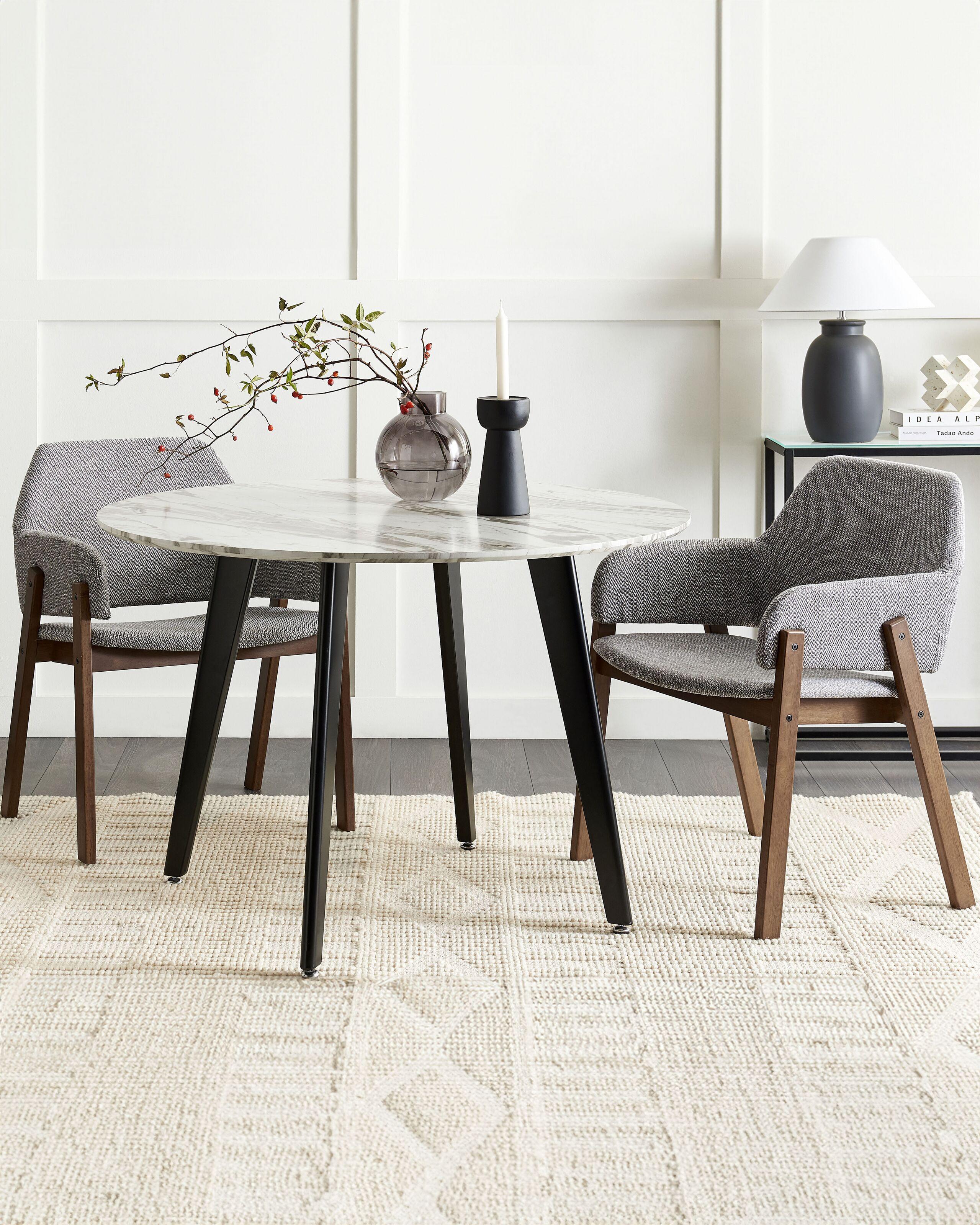 Beliani Set di 2 sedie da pranzo en Tessuto Retrò ALBION  