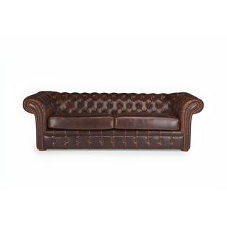 Vente-unique Chesterfield Ledersofa 3Sitzer CLOTAIRE Vintage Leder  