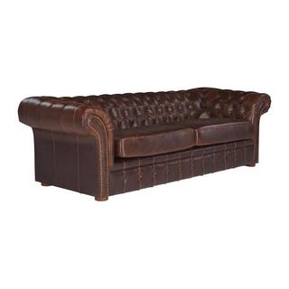 Vente-unique Chesterfield Ledersofa 3Sitzer CLOTAIRE Vintage Leder  