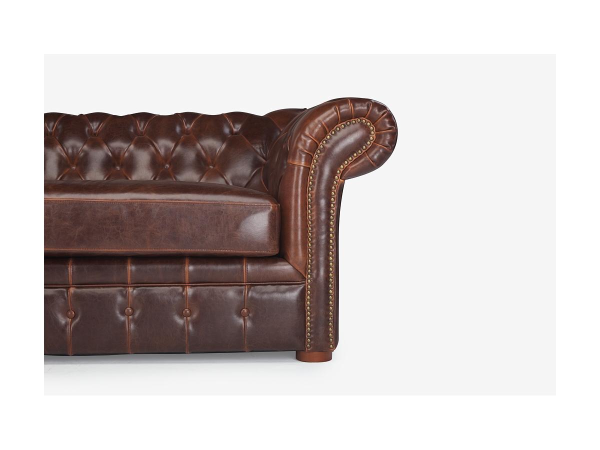 Vente-unique Chesterfield Ledersofa 3Sitzer CLOTAIRE Vintage Leder  