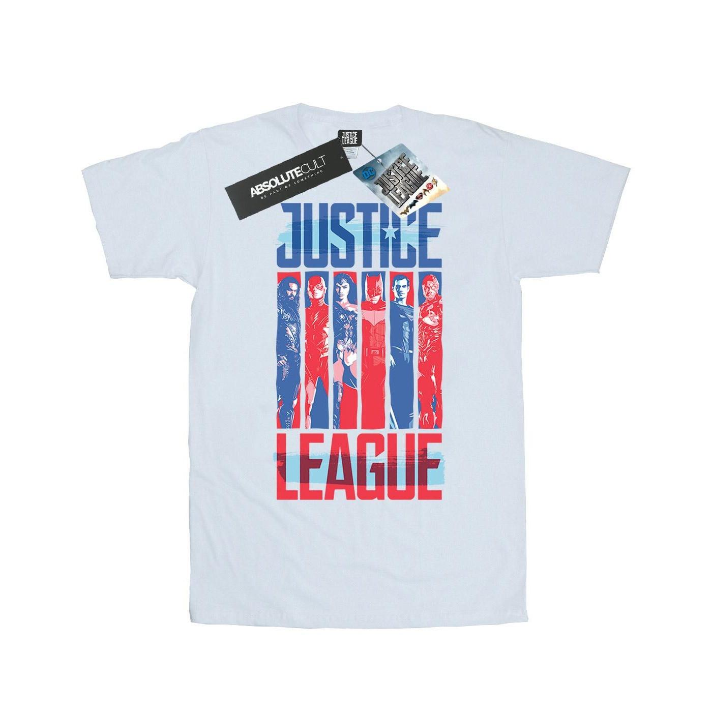 Image of Justice League Movie Team Flag Tshirt Damen Weiss L
