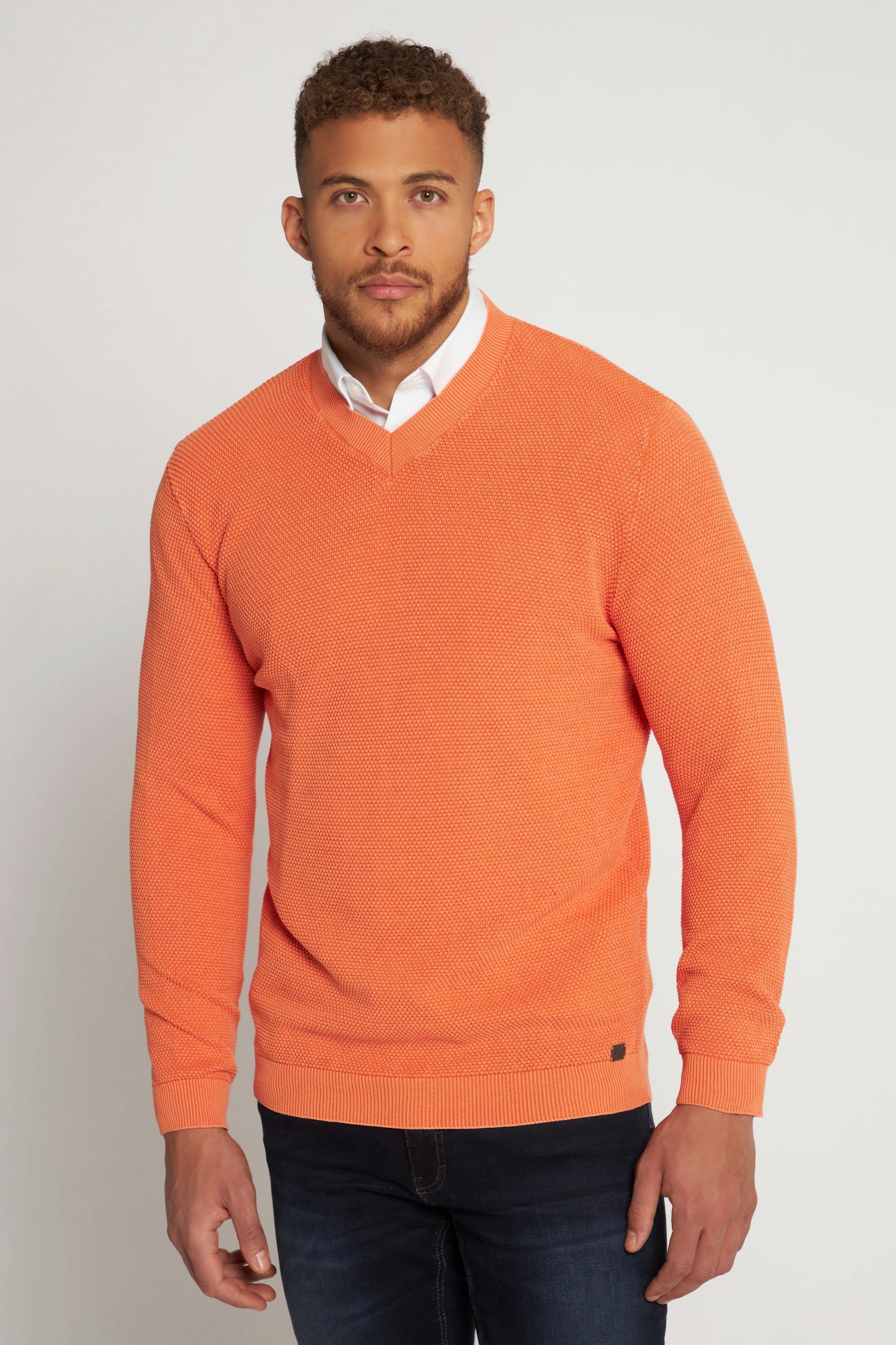 JP1880  Maglione con stone wash e scollo a V 