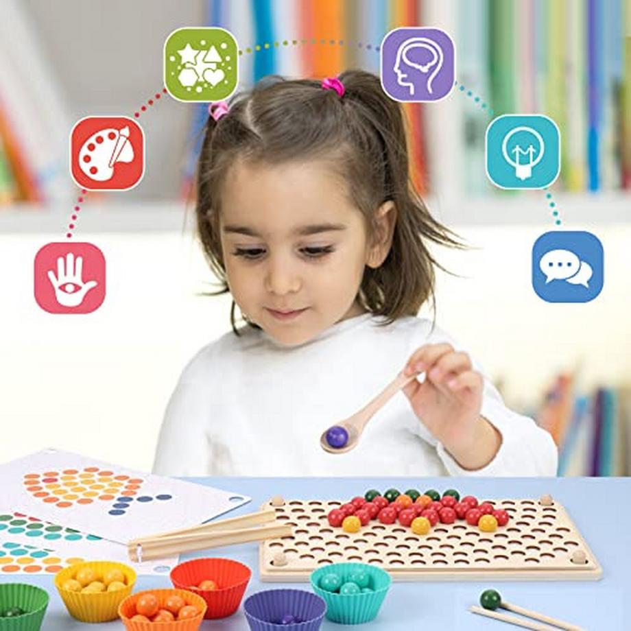 Activity-board  Holzspielzeug, Clip-Perlen-Puzzle-Brettspiele, Mathe-Lernspielzeug 