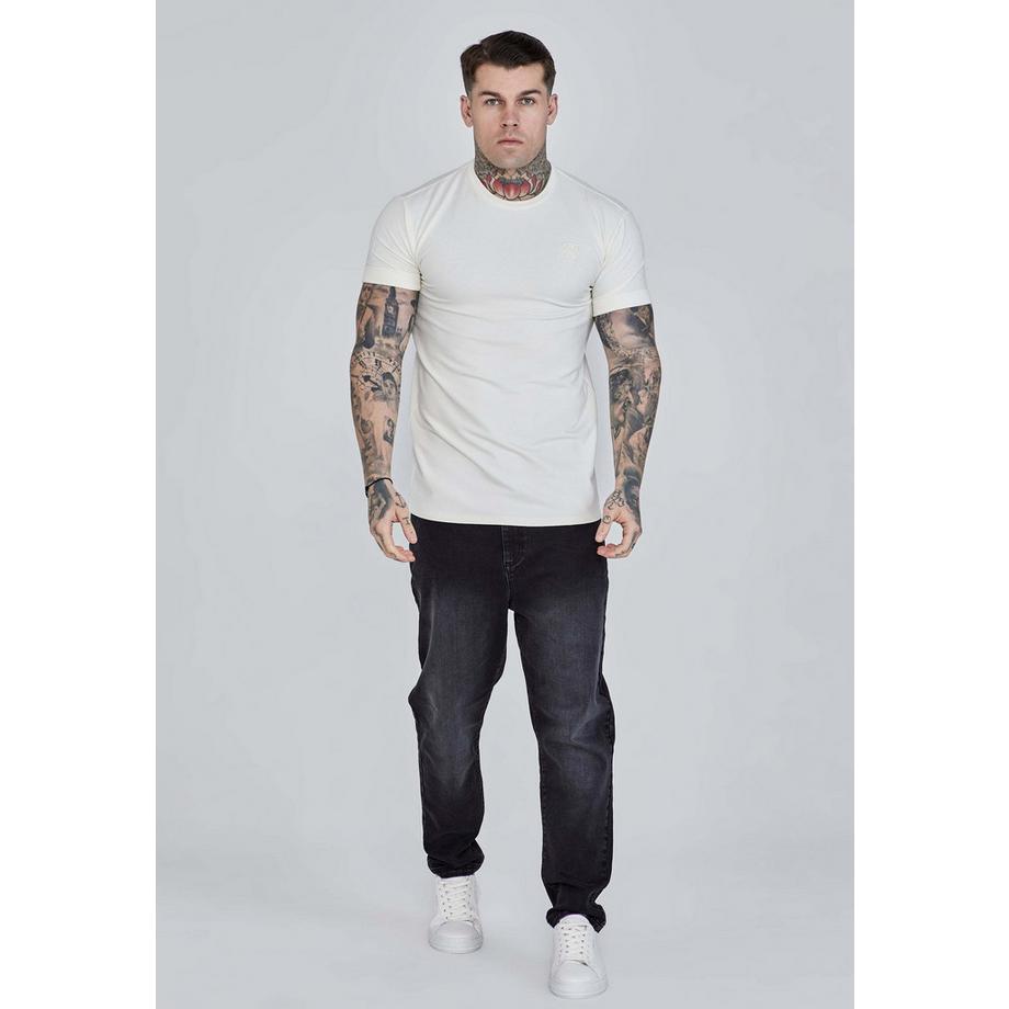 Sik Silk Roll Sleeve T-Shirt Muscle Fit  