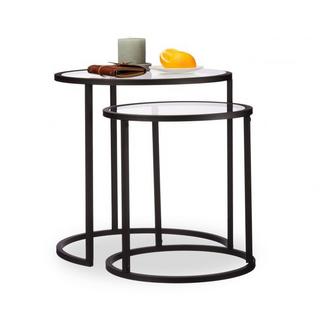 B2X Ensemble de 2 tables basses en verre  