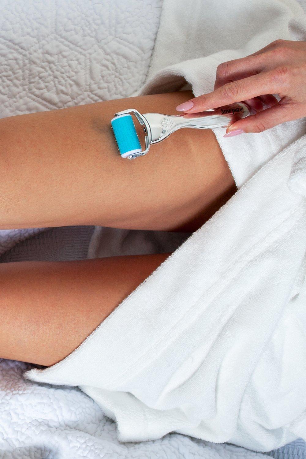 âme pure  CIT Body Roller- Microneedling Derma Roller avec des aiguilles microfines pour le corps contre les cicatrices, les vergetures et la cellulite 