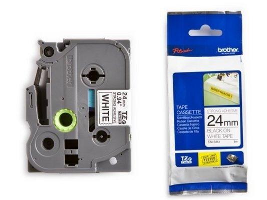 Image of PTOUCH Band, strong/adh.schwarz/weiss TZe-S251 PT-300 24 mm PTOUCH Band, strong/adh.schwarz/weiss TZe-S251 PT-300 24 mm