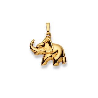 MUAU Schmuck  Anhänger Elefant Gelbgold 750, 24x20mm 