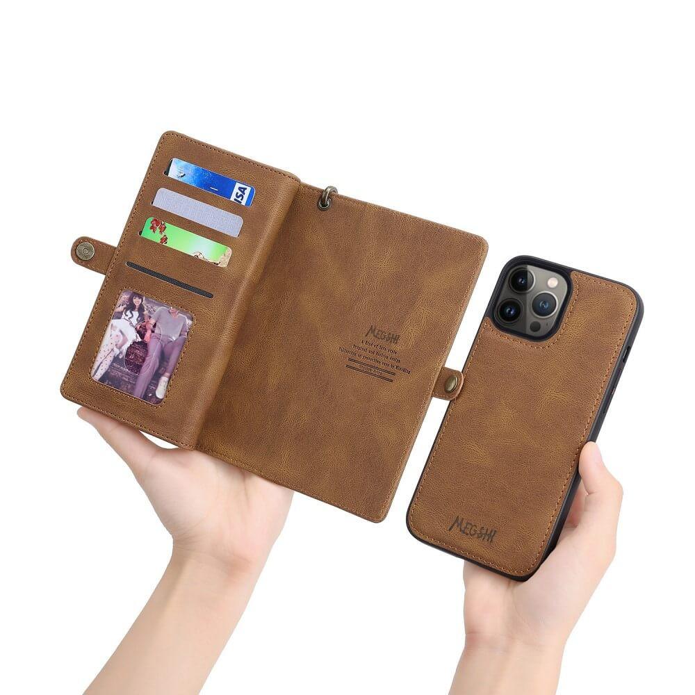 MEGSHI  iPhone 15 Pro - Megshi 2-1 Brieftaschen Hülle 