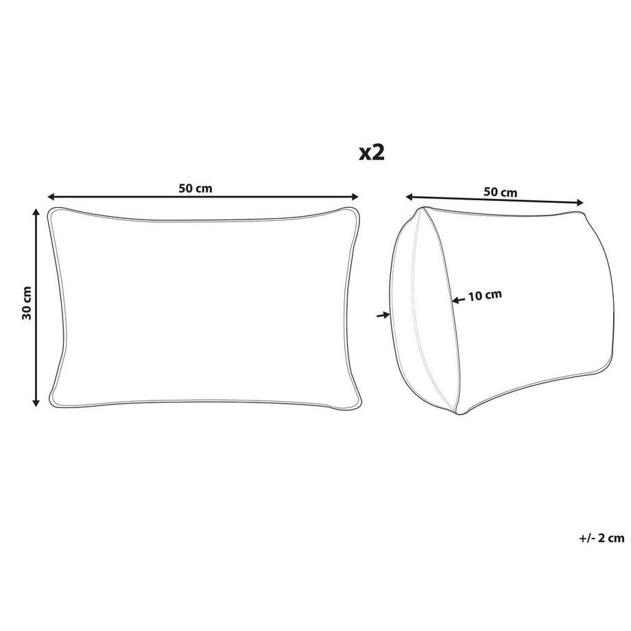 Beliani Dekokissen 2er Set aus Baumwolle Klassisch BETULA  