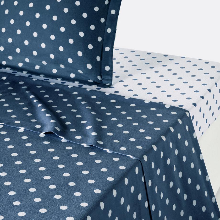 La Redoute Intérieurs Clarisse Drap Flanelle Imprimé Pois  