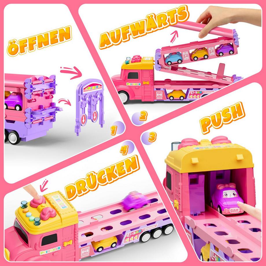 Activity-board  Auto Kinder LKW Auto Spielzeugautos Transport LKW Rennstrecke 