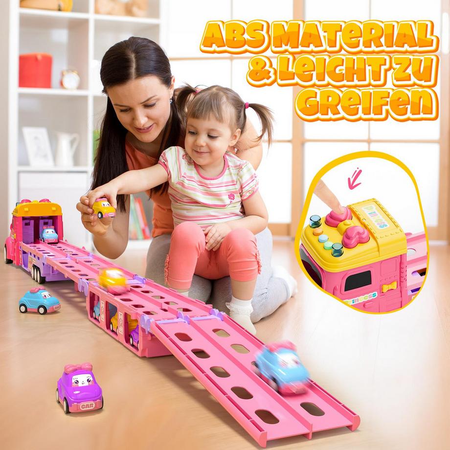 Activity-board  Auto Kinder LKW Auto Spielzeugautos Transport LKW Rennstrecke 