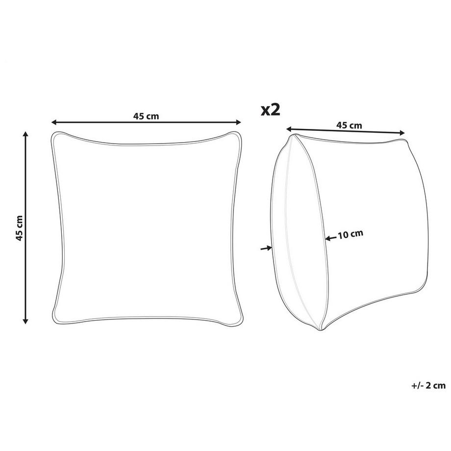 Beliani Lot de 2 coussins d'extérieur en Polyester Moderne ARENZANO  