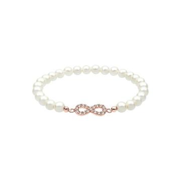 Armband Infinity Symbol Mit Muschelkernperlen Kristallen