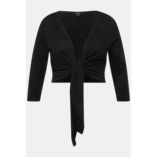 Ulla Popken  Bolero, kurze Jacke, Jersey, 3/4-Arm, Saumknoten 