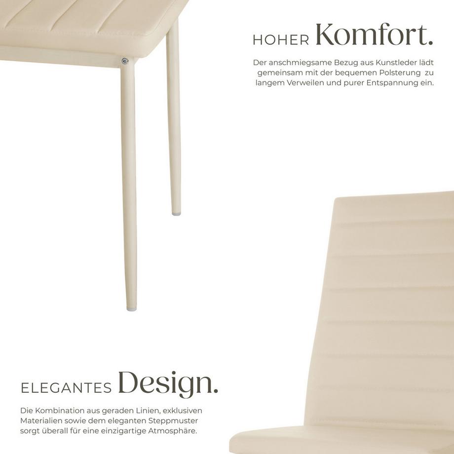 Tectake Ensemble de chaises de salle à manger THOMAS rembourrées avec revêtement aspect cuir  