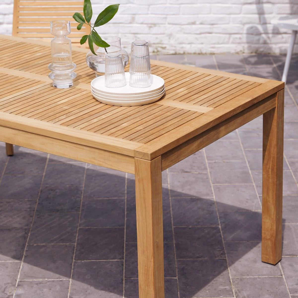 Tikamoon Table de jardin en teck massif 6/8 pers. Teo  