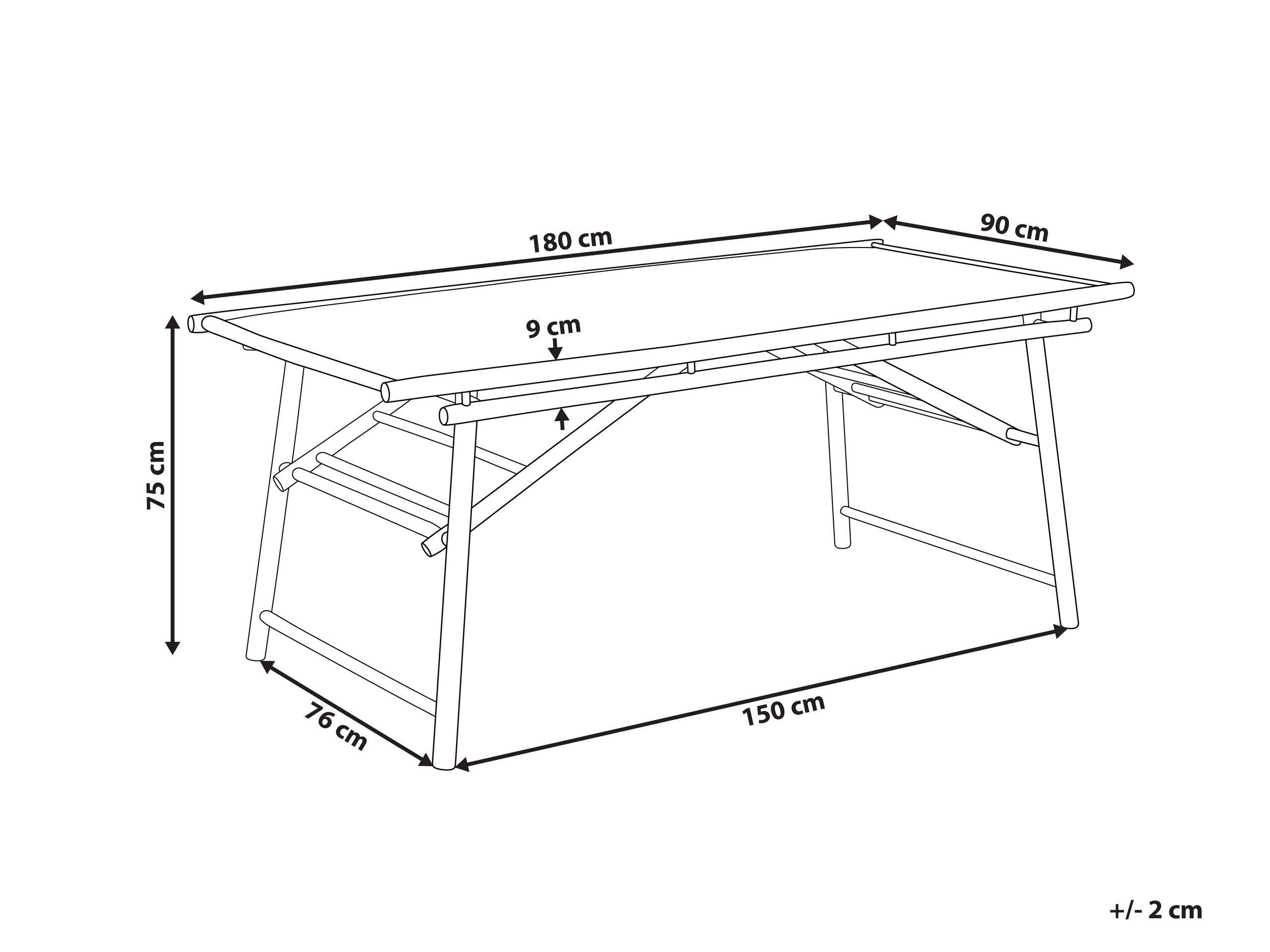 Beliani Table de jardin en Bambou Boho TINDARI  