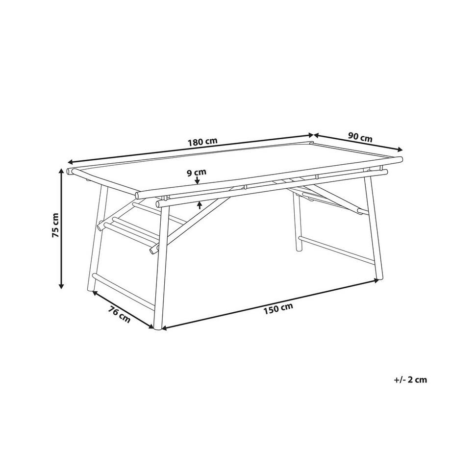 Beliani Tavolo da pranzo da giardino en Legno di bambù Boho TINDARI  