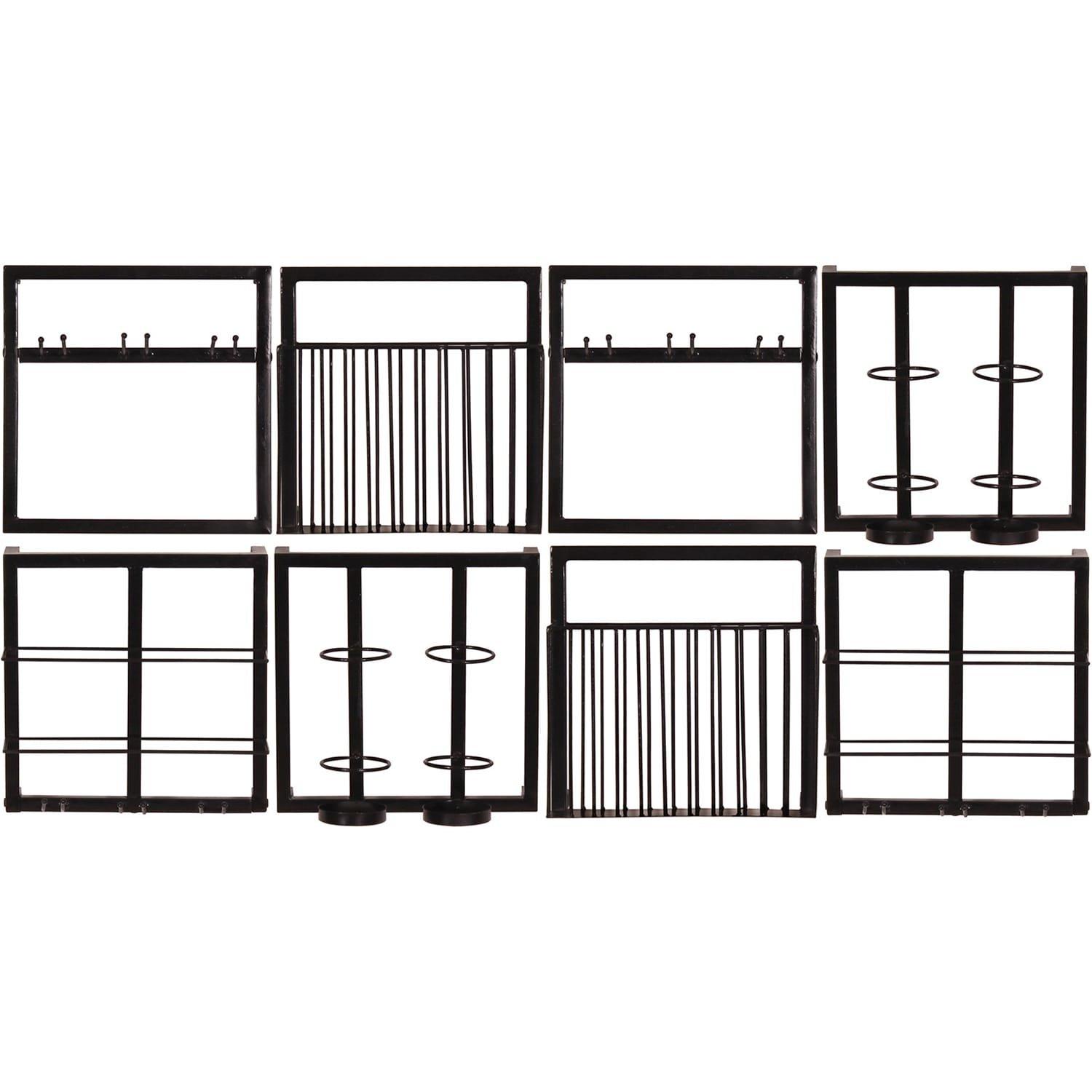 Image of Wandregal Cotry antikschwarz 120x60x60 (8-tlg) Wandregal Cotry antikschwarz 120x60x60 (8-tlg)