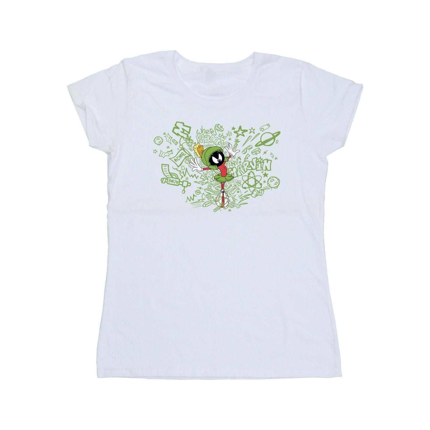 Image of Acme Doodles Marvin Martian Tshirt Damen Weiss S
