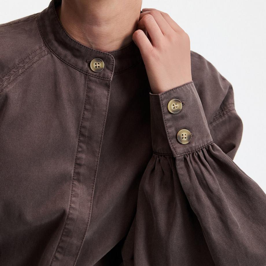 La Redoute Collections Robe longue à manches bouffantes en lyocell et coton  