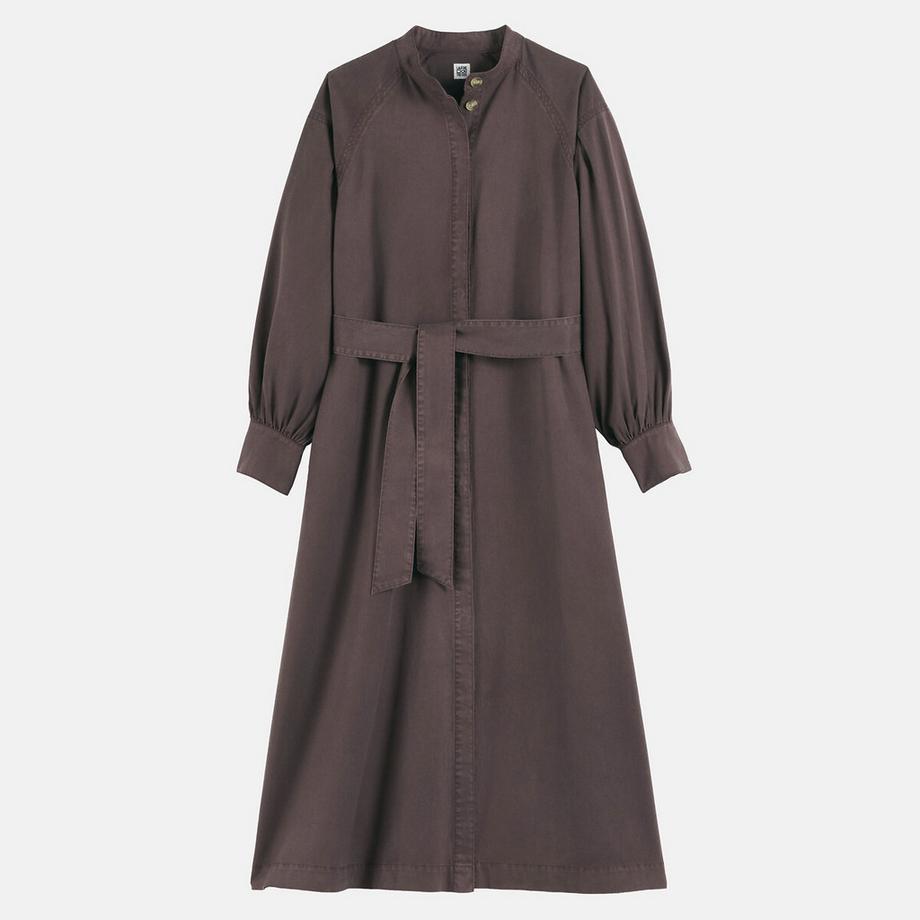 La Redoute Collections Robe longue à manches bouffantes en lyocell et coton  