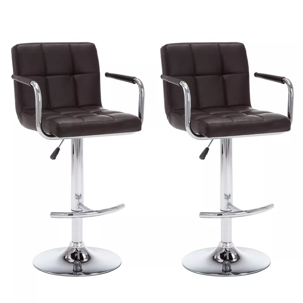 Vidaxl - Tabourets de bar lot de 2 marron similicuir