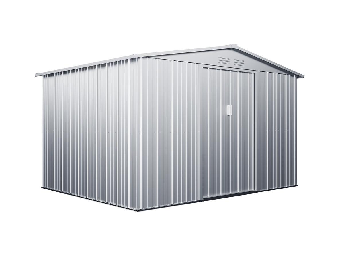 Vente-unique Casetta da giardino 7,82m² in Acciaio galvanizzato Grigio - LINUS  