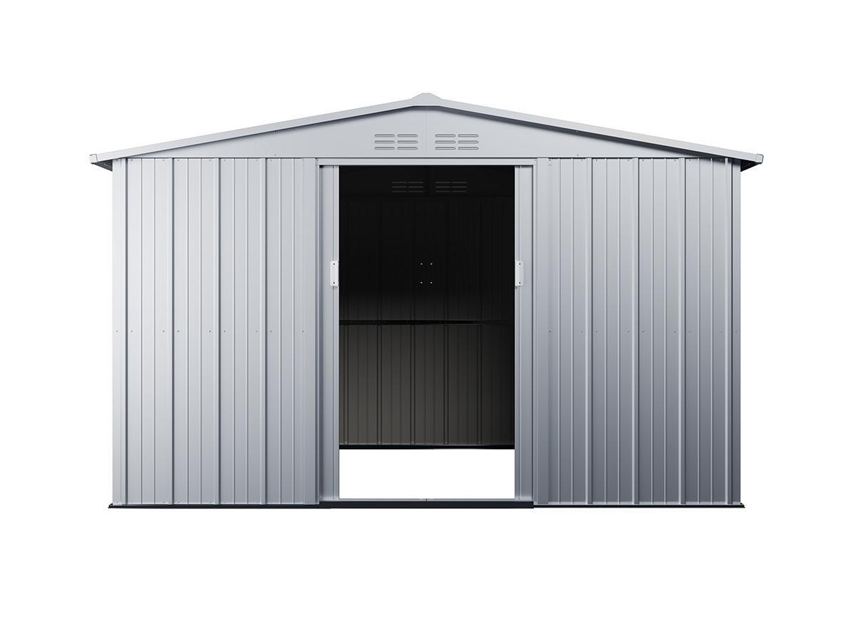 Vente-unique Casetta da giardino 7,82m² in Acciaio galvanizzato Grigio - LINUS  