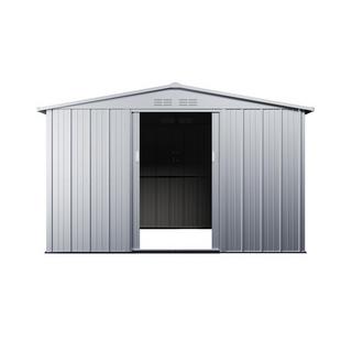 Vente-unique Casetta da giardino 7,82m² in Acciaio galvanizzato Grigio - LINUS  