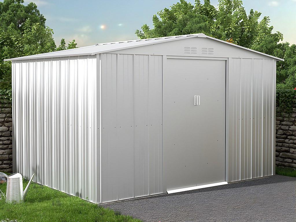 Vente-unique Casetta da giardino 7,82m² in Acciaio galvanizzato Grigio - LINUS  