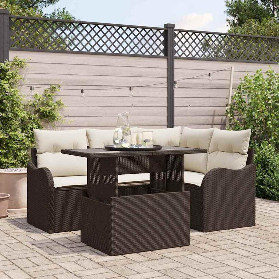 VidaXL Set da pranzo per esterni Polyrattan  