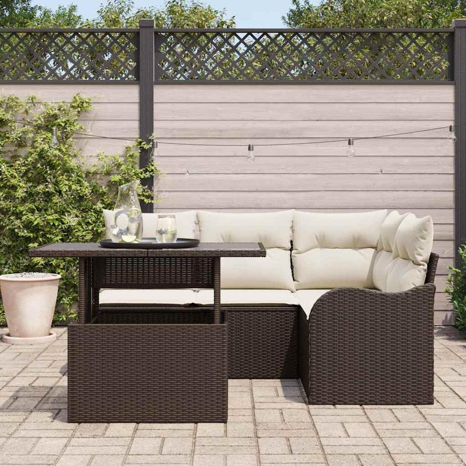 VidaXL Set da pranzo per esterni Polyrattan  
